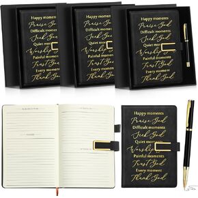 1 Set Christian Christian Mothers Day Gifts A6 Leather Journal Notebook Prayer Journal Present Box 100 Sheets Bible Study Notebook Pastor Inspirational Easter Gifts for Friends Teacher Appreciation