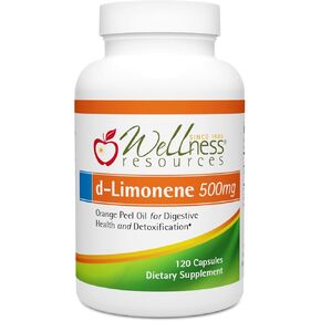 High Potency d-Limonene Capsules 1000mg, 120 Capsules - Orange Peel Extract for Digestive Health, Heartburn, Acid Reflux, Detoxification in Saudi Arabia