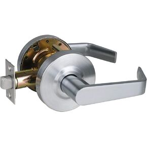 Heavy Duty Commercial Passage Door Lever, Satin Chrome Finished Non-Locking Grade 2 Door Handle, UL 3 Hour Fire Rated Ergonomic Lever for School/Hotel Hallway, 70mm Latch