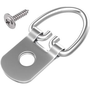 Heavy Duty D-Ring Picture Hangers 2 Hole with Screws for Hanging Clock Paintings Artwork Picture Frame Hook Photos-30 Pack