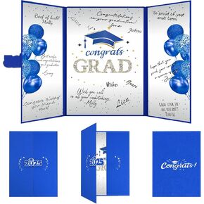 Graduation Guest Book 2025 College Graduation Party Decorations,Black and Golden Graduation Signature Book,2025 Graduation Signature Board High School College Graduation Gifts (Red)