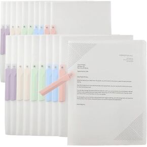 Plastic Report Covers with Swing Clip, 10Pcs File Folders Letter A4 Sheet Size, Clear Front Report Covers for Documents Presentation Resume Office School Home Organizer Binder (Color, 10PCS）