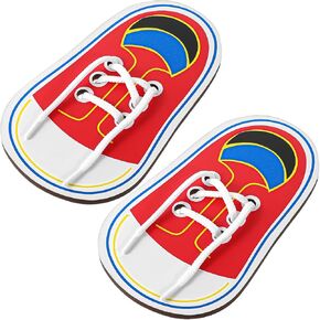 Gjinxi Wooden تعلم ربط حذائك 2pack 2pack خيوط بوضع الأحذية التدريب على مجموعات التعلم المبكر لممارسة ربط الأحذية للمراهقين لعبة التعلم المبكر للفصول الدراسية للمدرسة التعليمية