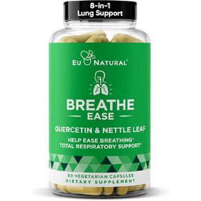 Breathe Inhaler Support Supplement – Sinus, Lungs, Open & Clear Airways – Seasonal Nasal Health, Bronchial Wellness, Healthy Chest – Quercetin, Vitamin D, Bromelain Pills – 60 Vegetarian Soft Capsules