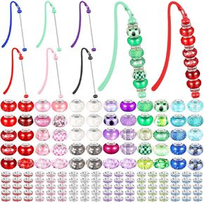 156 PCS Beadmarks Diy Metal Bar Lundmarks Bead Higts Set 6 Beads Bookmark 150 Rhinestone Loose Bead لمستلزمات أعياد الميلاد للطلاب (الكلاسيكية ، متعددة الألوان)