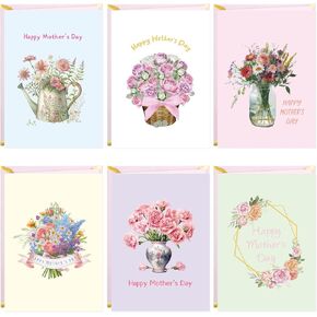 Ceiba Tree Happy Mother's Cards مع الأظرف والملصقات يوم الأم Floral For Mother Mom Mom 24 Pack Message داخل 5 × 7 بوصة
