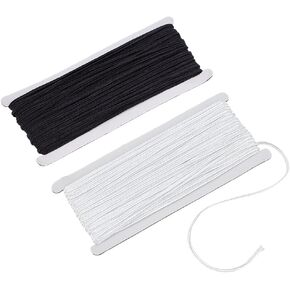 MAYJOYDIY 65.6Yards×0.12inch Soutache Braided Cord String for Sewing Braided Cord String Beading Cords Thread String for Quilting Trimming DIY Crafts Making Supplies(Black & White)