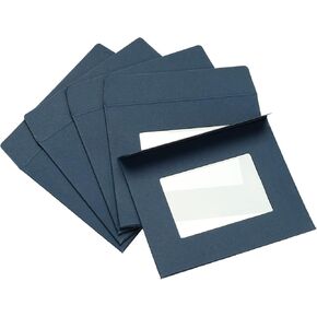 PATIKIL Full Face Window Envelopes 10 Pack 4'' Clear Double Sided for Mailing Statement Photos Catalogs, Black