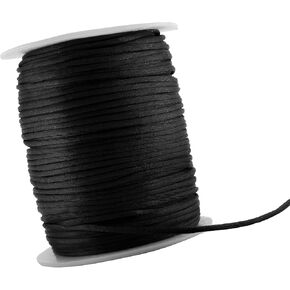 pson 2mm x 111 Yards Satin String, Black Satin Cord for Jewelry Making, Bracelet, Necklaces, Chinese Knot, Beading, Macrame Key Chains