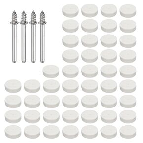 HARFINGTON 64pcs Polishing Buffing Wheel Kit Wool Felt Rotary Tool Accessories with 1/8" Stainless Steel Shank for Watch Jewelry Car Polishing