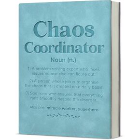 تعريف منسق Chaos تعريف دفتر الموظف هدايا كتاب كتابة الجلود ، شكرا لك هدايا لمدير زملاء العمل