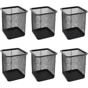 LC LICTOP SQUARE MESH MESH MESH PEN PEN DEACET CUP CUP CUP OFFICE OFFICE ORGANTOP Organization 3 "x3" x3.75 "Black ، 6pcs