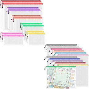 حزمة حقيبة umriox zipper (12pcs حجم متنوع و 12pcs 16.9x12.4 بوصة)