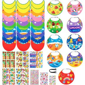 Summer Felt Found Hats Crafts Kits for Kids Beach ، أنشطة قبعة DIY Beach Sun مع ملصقات لمستلزمات الحفلات في هاواي/Luau/Under-the Sea （التجميع ضروري）