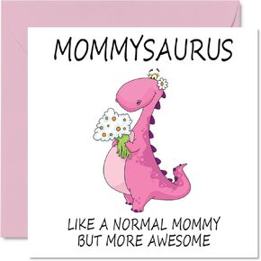 بطاقات يوم الأمهات 4 للأمهات - Mommysaurus - بطاقة عيد الأم يوم الابنة من ابن الابنة ، عيد ميلاد سعيد يا أمي ، 5.7 × 5.7 بوصة ماما مامي مامي أمي.