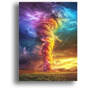 طلاء Zariocy بأرقام أرقام للبالغين -Tornado DIY لوحات زيتية قماش الطلاء الأكريليك -طلاء المناظر الطبيعية بواسطة أرقام أرقام للمبتدئين ومثالية للديكور المنزلي 16x20 بوصة -3033
