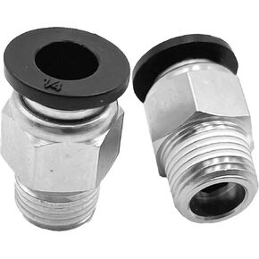 Air Hose Fittings 8Mm Or 5/16 Od 1/4" Npt Male Straight Push To Connect Fittings Air Line Union Pneumatic Fittings Nylon & Nickel-plated Brass Male Push Air Fitting (10 Pack)