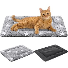 Namalu 2 pcs dog crate pad cat sed hat قابلة للانعكاس ودافئة للحيوانات الأليفة الناعمة النائمة النائمة النمط النمط النمط القابل للغسل صناديق سرير pad للقطط جرو الكلاب الصغيرة حيوان أليف متوسطة (نجمة ، 18 × 24 بوصة)