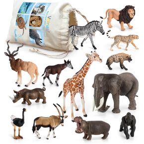 Volnau Safari التماثيل الحيوانية ألعاب 13pcs أفريقيا شخصيات للأطفال الصغار