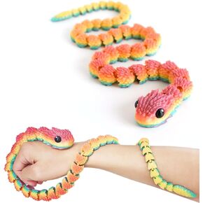 3D Printed Snake, 3-d Animals Tabletop Decoration Luminous Glow, Rainbow