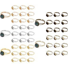 80pcs قاعدة حلقة حلقات فارغة 5 ألوان 17 ملم قابلة للتعديل قاعدة قاعدة الفراغ
