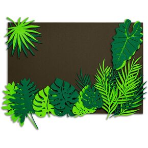 Summer-Ray 26 Pieces Lush Jungle Greenery Felt Tropical Leaves Set for Creative Crafts