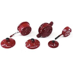 Airads Dollhouse 1:12 Scale Dollhouse Miniature Kitchen Accessories Miniature Soup Pot Pan Red Sauce Pans (مجموعة 3)