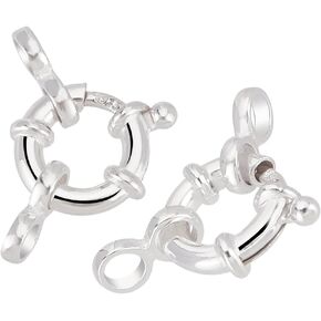 PH Pandahall 925 Clasps Silver Silver Spring Clasps 2pcs مجوهرات الربيع المشابك 10 مم موصلات رابط المجوهر