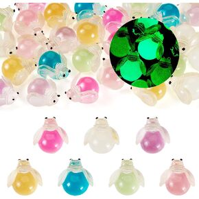 Pandahall 28pcs راتنجات Flatback Cabochons توهج في الحشرات الداكنة للدودة الداكنة cabochons 7 ألوان زخارف مضيئة ل Diy الحرف ديكور المنزل الحلي.