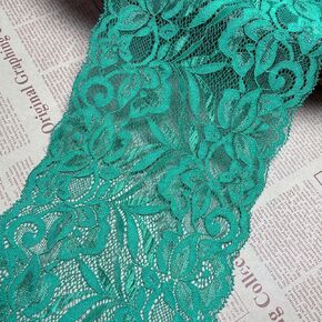 15 سم عرض أوروبا نمط الأزهار النايلون مرنة الدانتيل الدانتيل ، الستار tablecloth slipcover الزفاف DIY الملابس/الملحقات. (4 ياردات في حزمة واحدة) (الأزرق البحرية)