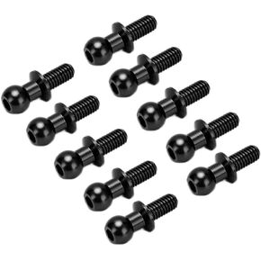 10pcs Metal Ball Screws, Link Rod Shock Absorbers End Fasteners Fixing Spherical Bolts Replacement Compatible with TT01 TT02 RC Car(Black) Model Toys