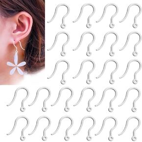 100pcs صافحة عبطات بلاستيكية شفاف السلامة السلامة غير السلكية الأذن غير الحليقة السرب السنانير السلك الفرنسي نتائج القرط الصخور لصنع المجوهرات DIY