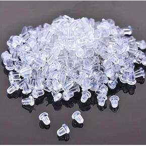 100pcs القرط الخلفي ، واضحة إكسسوارات عودة سماعات الأذن السيليكون