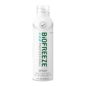 Biofreeze Professional Menthol Pain Relieving Spray 4 FL OZ Colorless Aerosol Spray For Pain Relief Associated With Sore Muscles, Arthritis, Simple Backaches, And Joint Pain (Packaging May Vary)