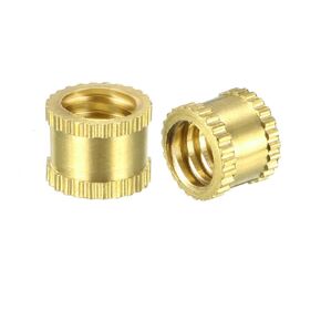 TOP-VIGOR 200Pcs Threaded Insert Knurled Nuts, M2.5 x 4mm x 3.5mm OD Brass Female Thread Knurled Nuts, Embedment Nut Insert for 3D Printer