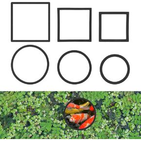 Bremorou 6 Pcs Floating Betta Ring Fish Feeding Rings Set Round Square Floating Aquarium Plant Corral Floating Plant Ring Fish Tank Feeding Rings Accessories for Betta Tank Aquariums (Black)