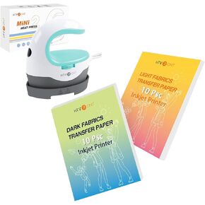 TVRont Heat Press Mini Heat Press Machine وورقة نقل الحرارة للقمصان T - 20 حزمة مختلطة الضوء والحديد الداكن على ورق النقل ، 8.5 "× 11"