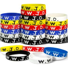 Place Novelty 20pcs أساور السيليكون WWJD ، ملون ما يمكن أن يقوم به يسوع معصم مطاطي
