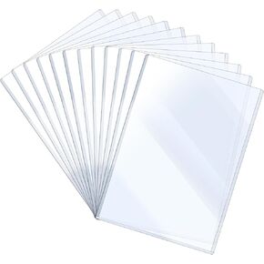 8.5 x 11'' ISO Rigid Print Protectors Clear Rigid Plastic Sheet Paper Page Protectors Photo Plastic Sleeves for Document (25 Pcs)