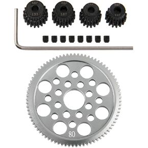 Metal 48p Spur Gear 80t & 48p Pinion Gear Set 16T 17T 18T 19T 3.175mm RC Motor Gear