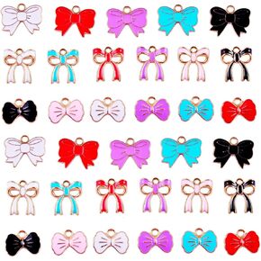 50pcs سحر القوس الذهبي لصنع المجوهرات ، سحر لطيف للسوار ، القلادات
