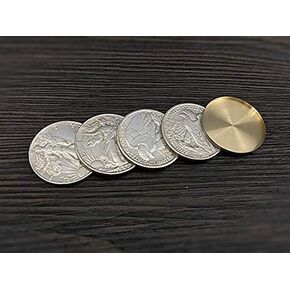 SUMAG Walking Liberty Half Dollar Shell and Coins Set Magic Tricks (4 Coins 1 Shell) Coins Appear/Vanish Magic Close up Illusion Gimmic