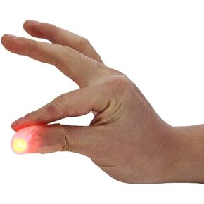 MilesMagic Set of 2 Magic Rubber Thumb Tip Light Up Flash Lights from Anywhere Finger Tricks (RED)