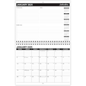 OuMuaMua Monthly Wall Calendar 2025-18 Months 14.5" x 11" Hanging Wall Calendar from Jan. 2025 to Jun. 2026, at a Glance Monthly Planner with Monthly Goals & Note for Office School Home Organizing