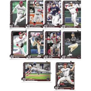 2025 Topps Series 1 Washington Nationals Baseball Card Team Set Dylan Crews Rookie Card James Wood RC CJ Abrams Mackenzie Gore