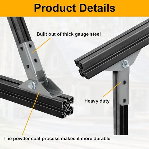 2Pcs Adjustable Brace Fitting, Fit for 1/2" Bolt in 1-5/8" Strut Channel 180 Degree Turn Joint Connector Bracket,Solar Panel Bracket Base, Black in Saudi Arabia