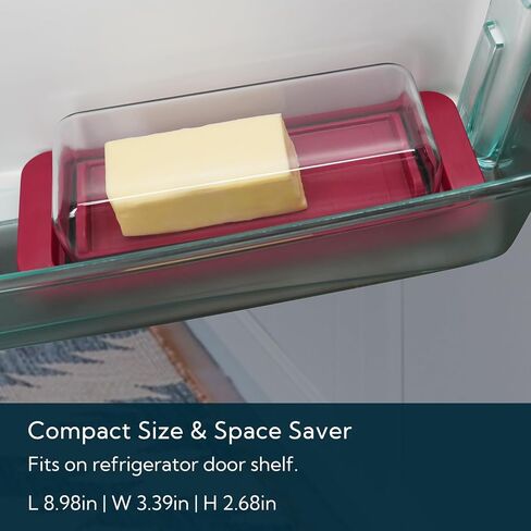 KITCHENDAO Airtight Butter Dish with Lid for Countertop and Refrigerator Door Shelf, Easy Scoop-Dishwasher Safe, Plastic Butter Holder Tray Container for West/East Coast Butter, White in Saudi Arabia