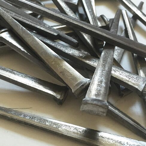 2.5"- CUT COMMON NAILS - Metallic Color - Antique rustic restoration accent nails for hanging, furniture, cabins, shutters & flooring – Decorative clavos nails – Distinct SQUARE HEAD Nail – 2.5 in in Kuwait