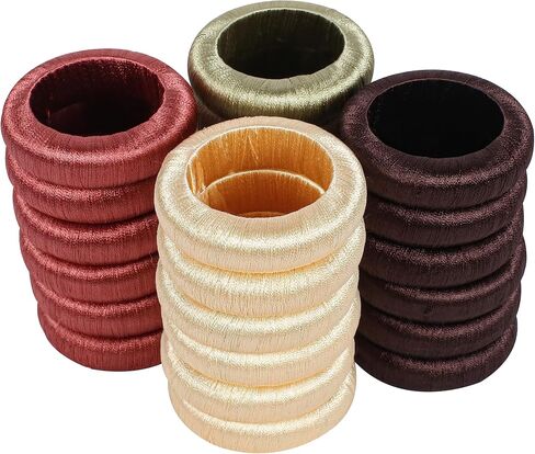 Fall Napkin Rings for Table Decor, Farmhouse Thanksgiving Napkin Rings Set of 24 for Boho Dinner Napkin Holder, Spring Banquet, Holiday, Everyday Easter,Christmas Dinner Party in Saudi Arabia