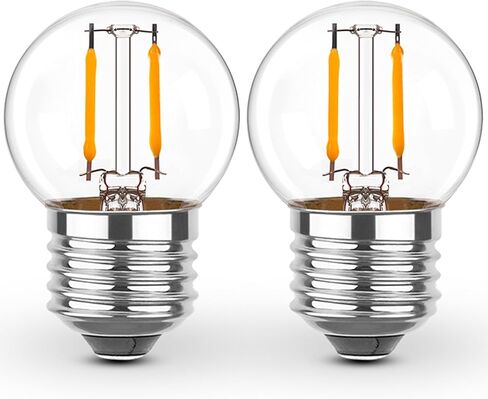 G40 مصباح كهربائي منخفض واط لمبة Edison LED Mini Globe لمبات الإضاءة 1W أي ما يعادل 10Watt المتوهجة E26 قاعدة لولبية LED لمبات بيضاء دافئة للغاية 2200K، غير قابلة للتعتيم (G40g-2pack) in Kuwait